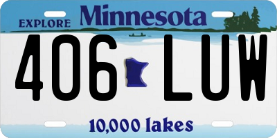 MN license plate 406LUW