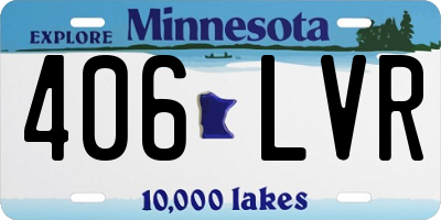 MN license plate 406LVR