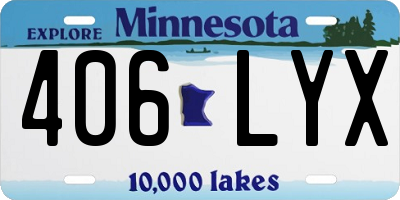 MN license plate 406LYX