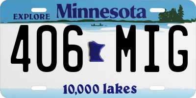 MN license plate 406MIG