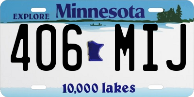 MN license plate 406MIJ