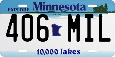 MN license plate 406MIL