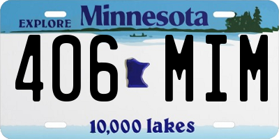 MN license plate 406MIM
