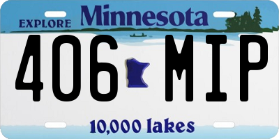 MN license plate 406MIP