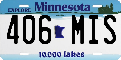 MN license plate 406MIS