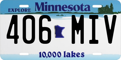 MN license plate 406MIV