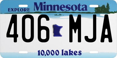 MN license plate 406MJA