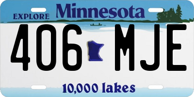 MN license plate 406MJE