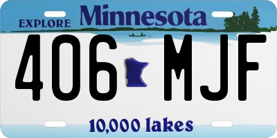 MN license plate 406MJF