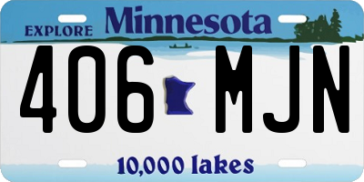 MN license plate 406MJN