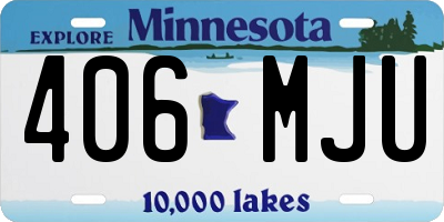 MN license plate 406MJU