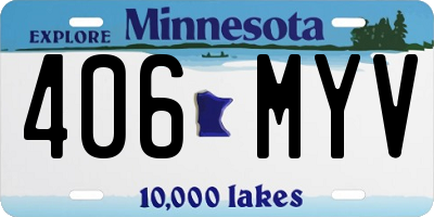 MN license plate 406MYV