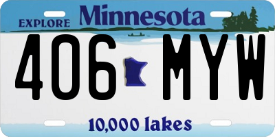 MN license plate 406MYW