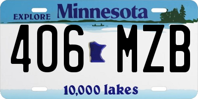 MN license plate 406MZB