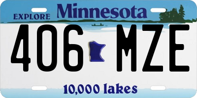 MN license plate 406MZE