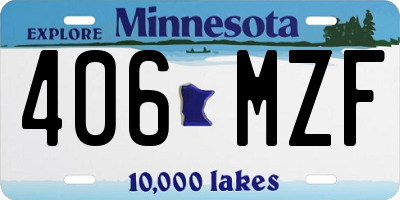 MN license plate 406MZF