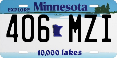 MN license plate 406MZI
