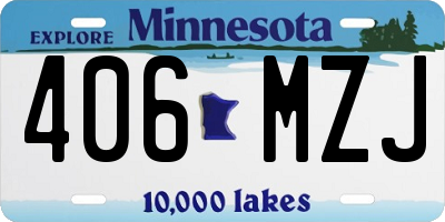 MN license plate 406MZJ