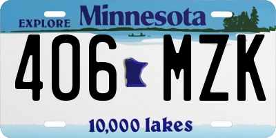 MN license plate 406MZK