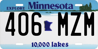 MN license plate 406MZM
