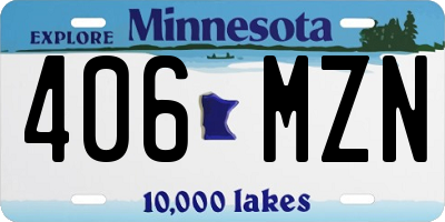 MN license plate 406MZN