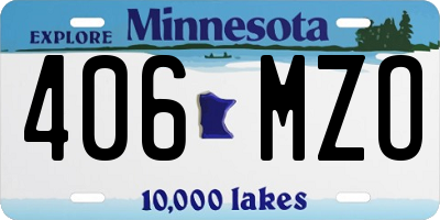 MN license plate 406MZO