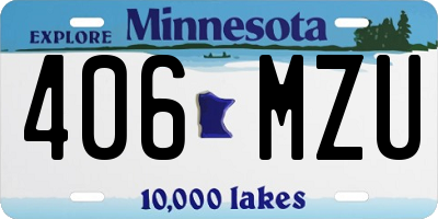 MN license plate 406MZU