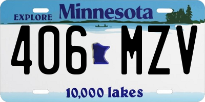 MN license plate 406MZV