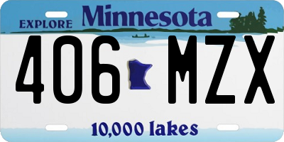MN license plate 406MZX