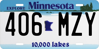 MN license plate 406MZY