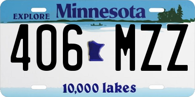 MN license plate 406MZZ