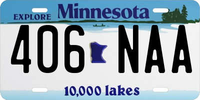 MN license plate 406NAA