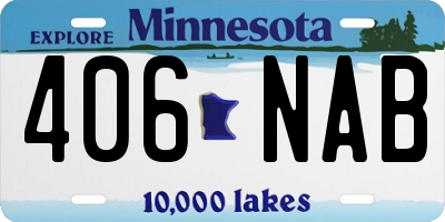 MN license plate 406NAB