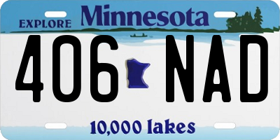 MN license plate 406NAD
