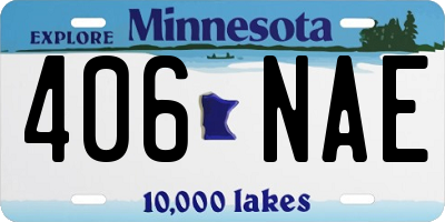 MN license plate 406NAE