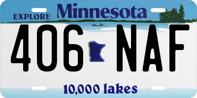 MN license plate 406NAF