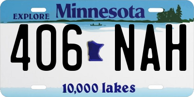 MN license plate 406NAH