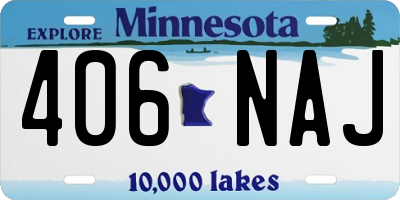 MN license plate 406NAJ