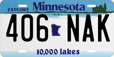 MN license plate 406NAK