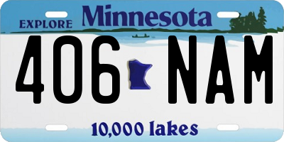 MN license plate 406NAM