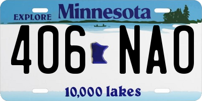 MN license plate 406NAO