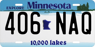 MN license plate 406NAQ