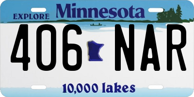 MN license plate 406NAR