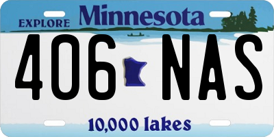 MN license plate 406NAS