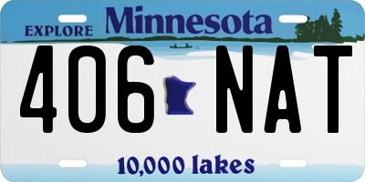 MN license plate 406NAT