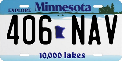MN license plate 406NAV