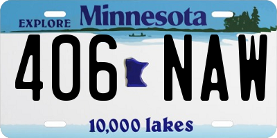 MN license plate 406NAW