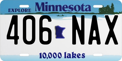 MN license plate 406NAX
