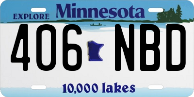 MN license plate 406NBD