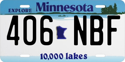 MN license plate 406NBF